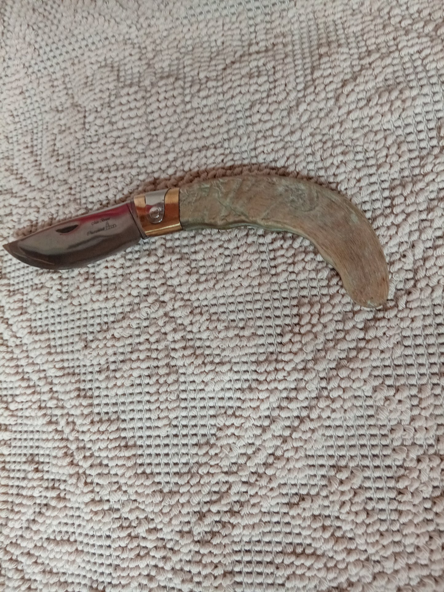 Coltello da collezione arburesa lama 9 CM impugnatura in corno di montone