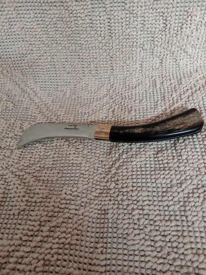 Coltello roncola lama 9,5 CM impugnatura in corno di capra