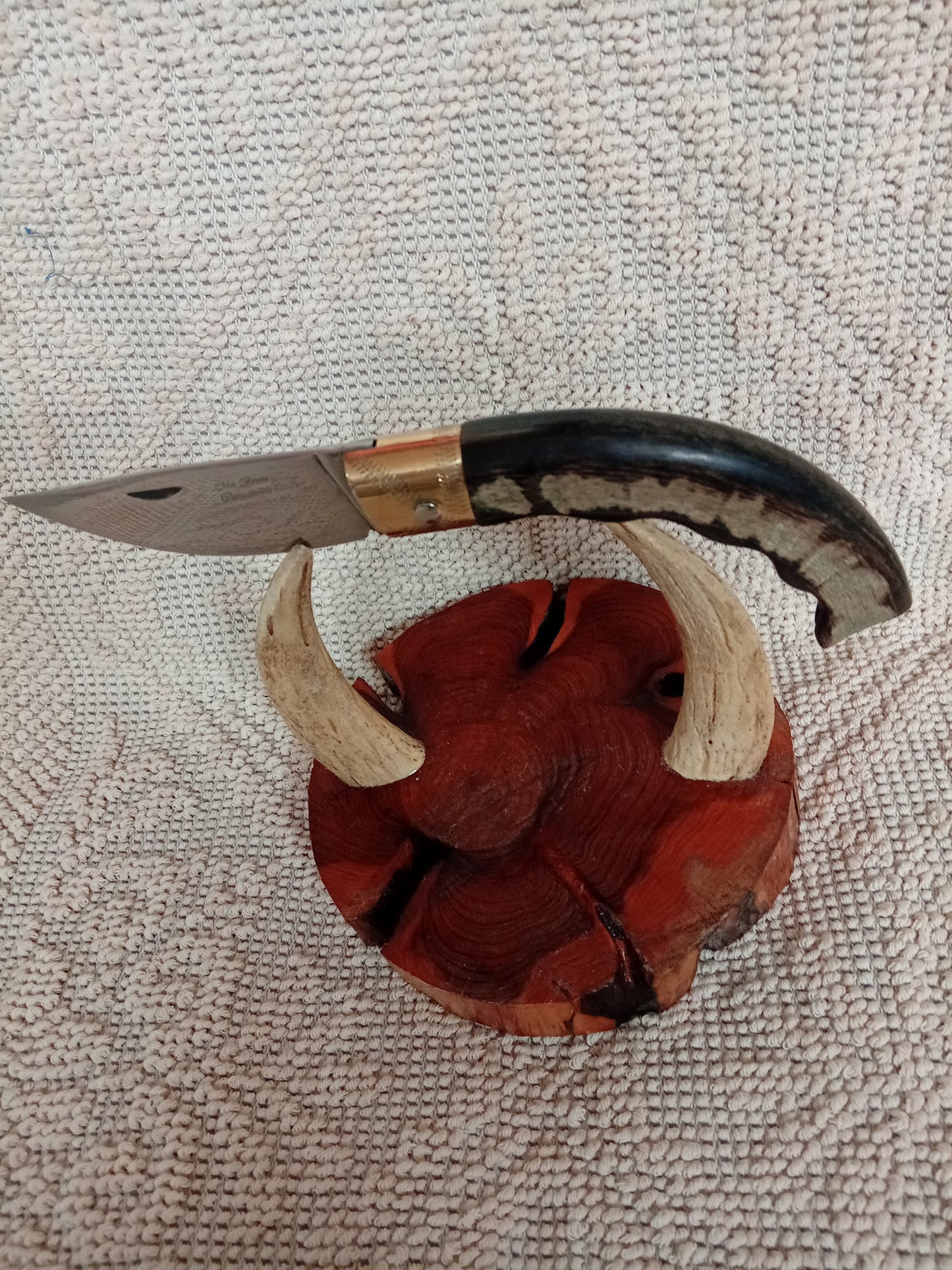 Coltello arburesa lama 9 CM impugnatura corno di capra