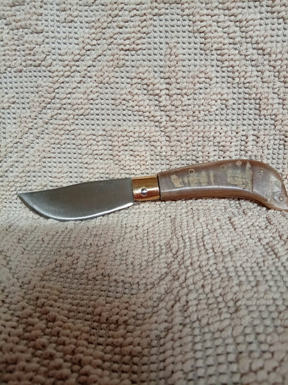 Coltello arburesa lama 10 CM impugnatura in corno di montone chiaro