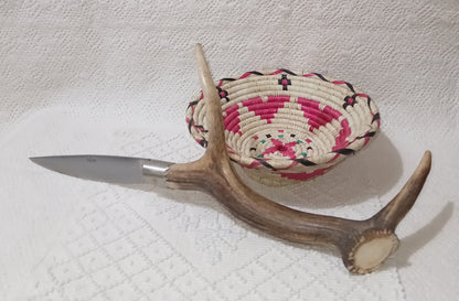 Coltello da collezione lama 16 CM impugnatura corno di cervo