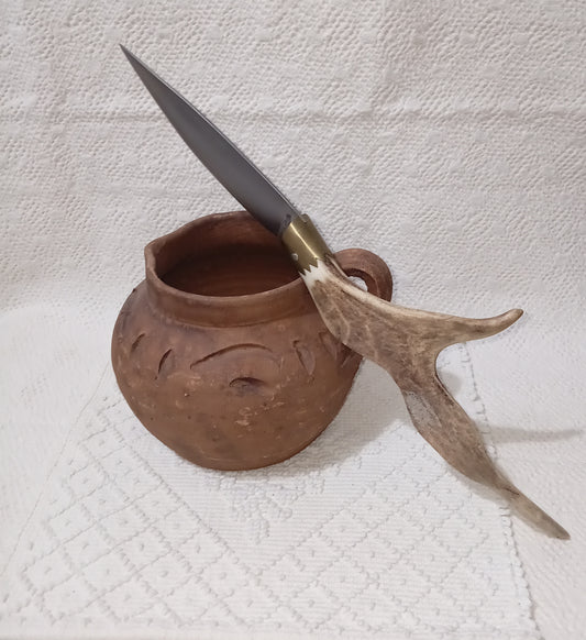 Coltello da collezione lama 16 CM impugnatura in corno di alce