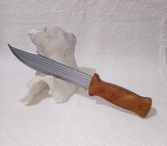 Coltello pugnale con anima decorata,lama 20 CM impugnatura in radica
