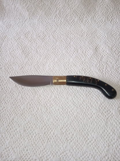 Coltello arburesa con anima, lama 10,5 , impugnatura in corno di montone