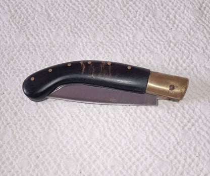 Coltello arburesa con anima, lama 10,5 , impugnatura in corno di montone