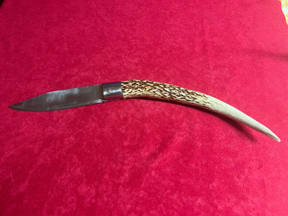 Coltello da collezione ,lama 14 CM,impugnatura in corno di cervo