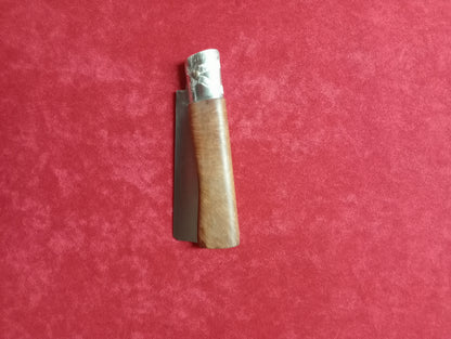Coltello lametta ,lama 9 CM, impugnatura in legno di radica