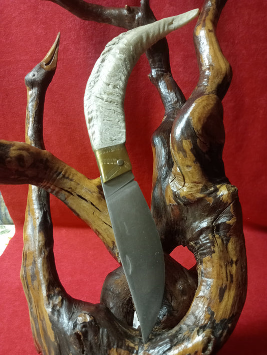 Coltello da collezione arburesa  lama 13 CM impugnatura in corno di caprone