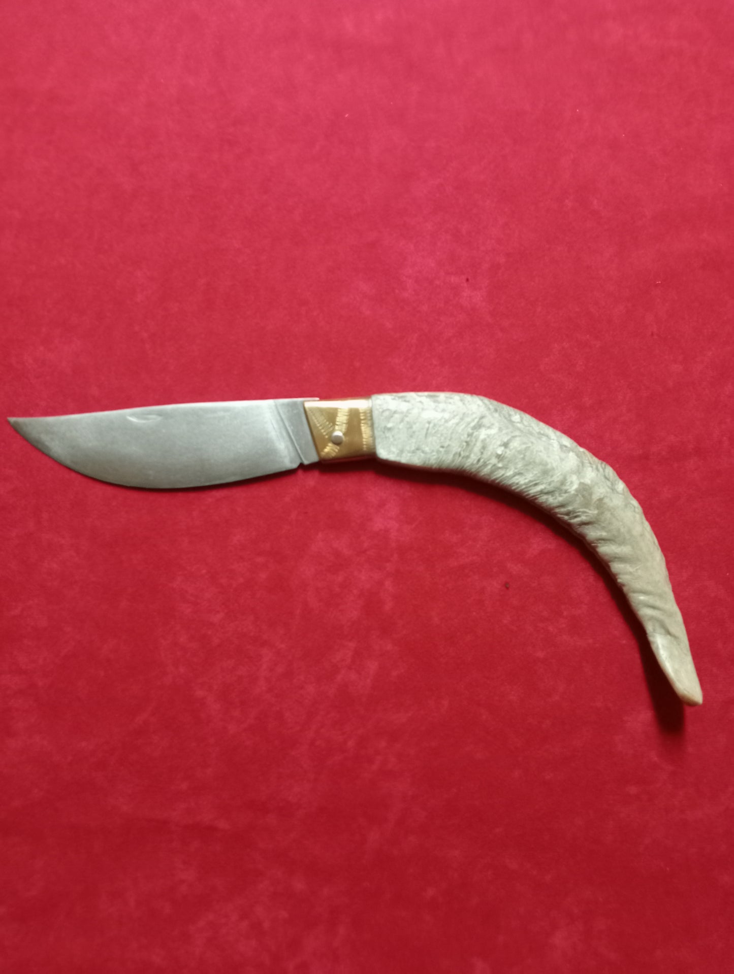Coltello da collezione arburesa  lama 13 CM impugnatura in corno di caprone