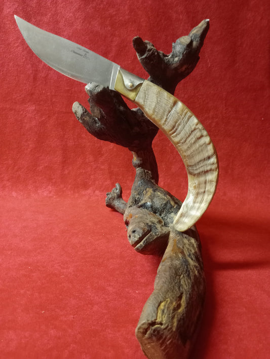 Coltello da collezione arburesa lama 11 CM impugnatura in  corno di montone